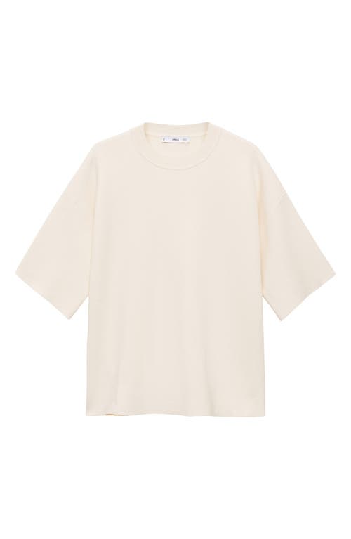 Mango Rama Short Sleeve Crewneck Sweater In White