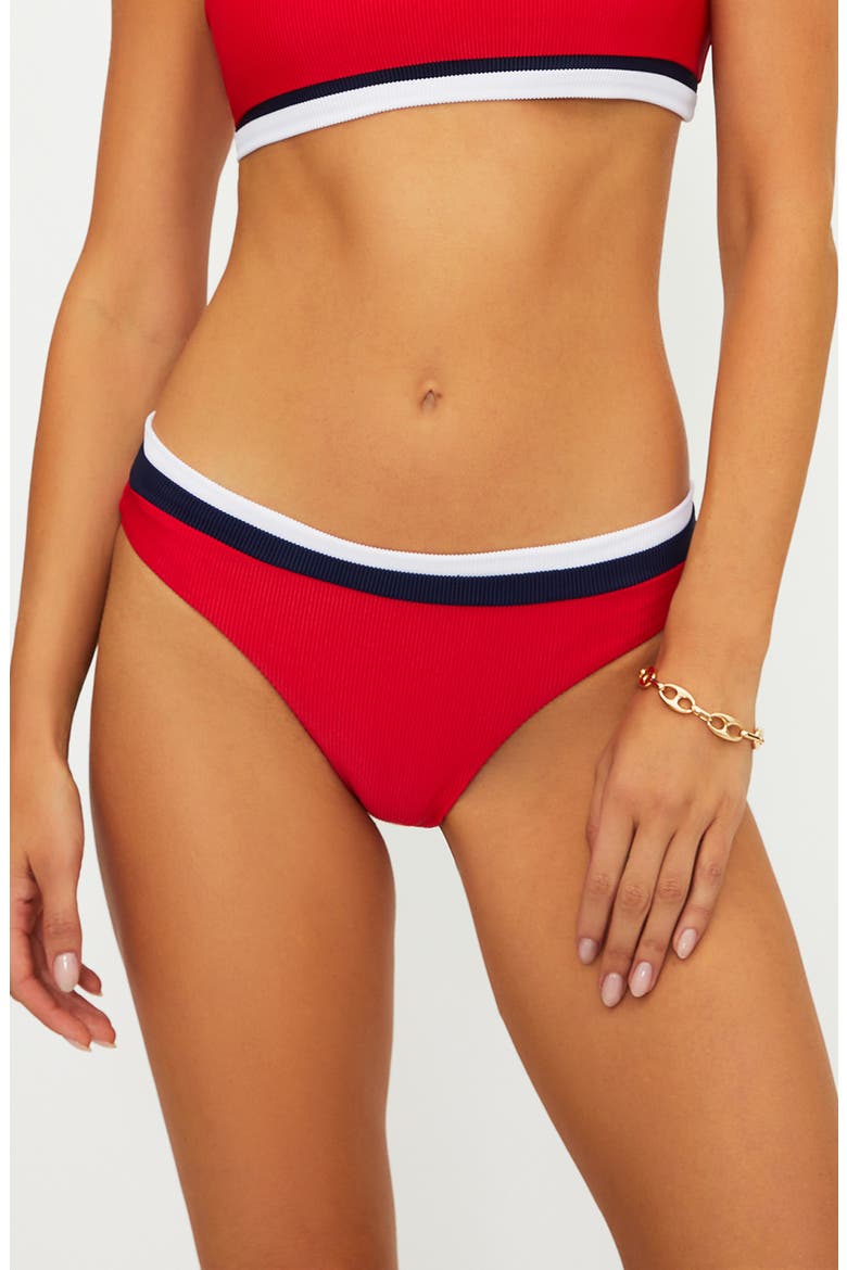 Saffron Rib Colorblock Bikini Bottoms, Main, color, CRIMSON FIREWORK COLORBLOCK