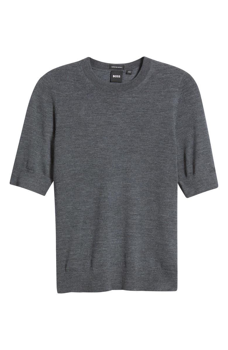 BOSS Farbella Short Sleeve Virgin Wool Sweater, Alternate, color,