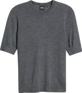 BOSS Farbella Short Sleeve Virgin Wool Sweater
