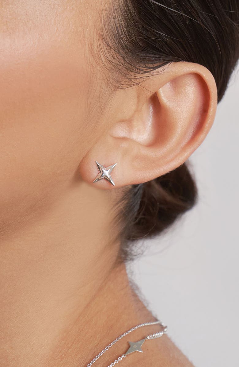 Oak & Luna Northern Star Stud Earrings, Alternate, color, Sterling Silver