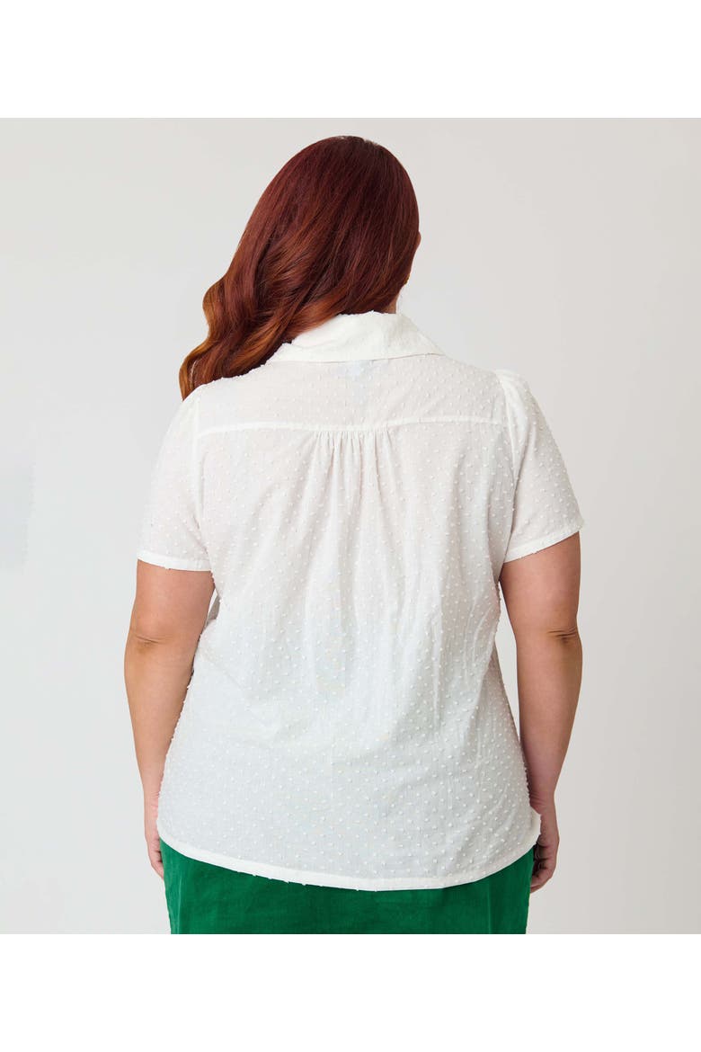 Plus Size 1940s Notched Collar Blouse, Alternate, color, White W/Pocket Detail