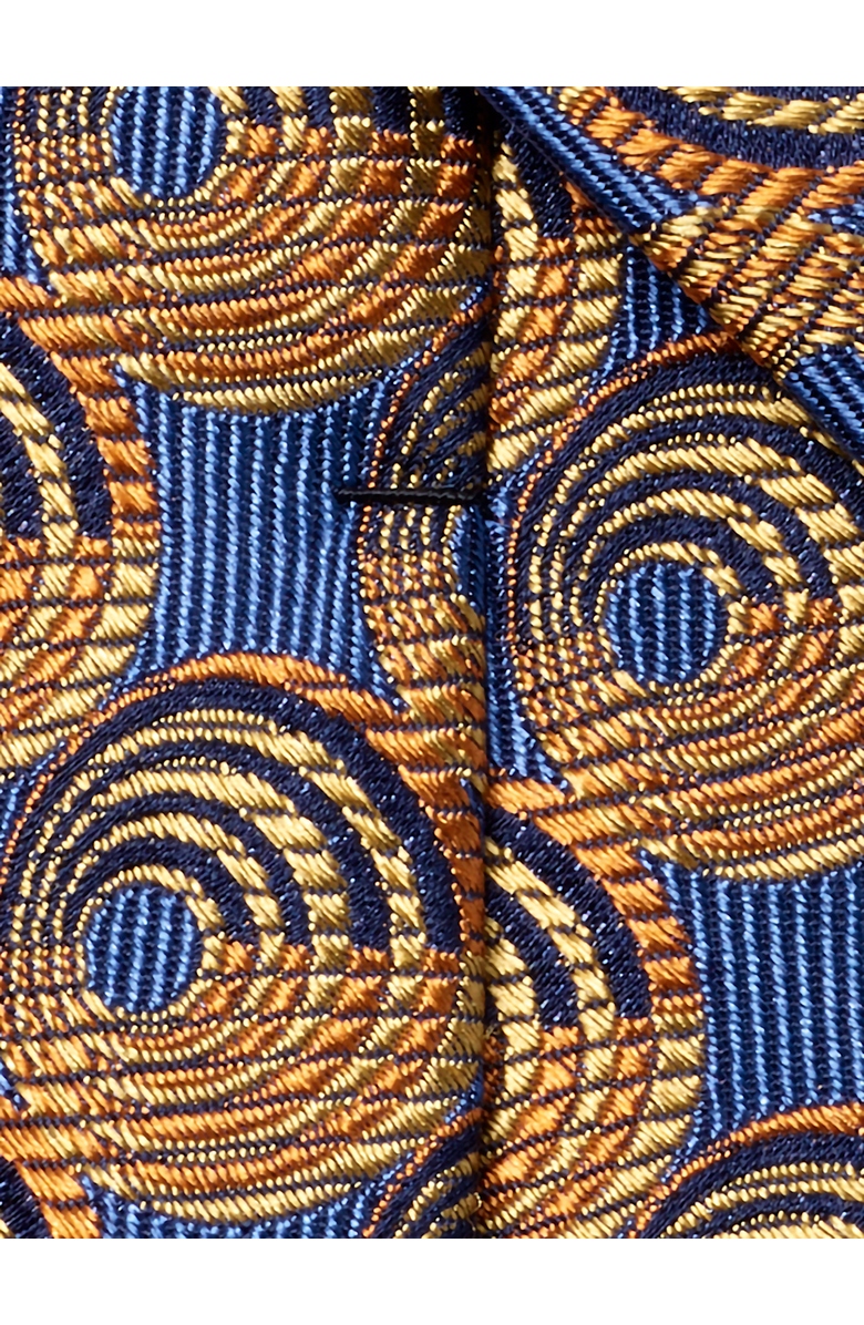 Paul Fredrick Circles Pattern Woven Silk Tie, Alternate, color, Blue/Gold