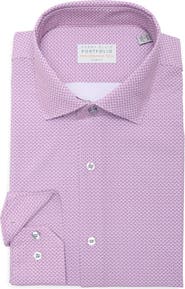 Perry Ellis Slim Fit Geometric Print Performance Tech Dress Shirt