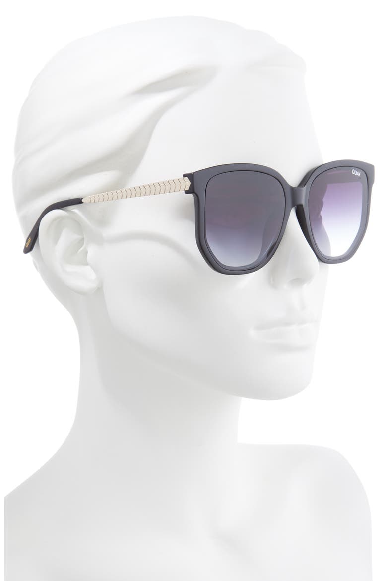 Australia Coffee Run 54mm Gradient Cat Eye Sunglasses, Alternate, color, BLACK / BLACK LENS
