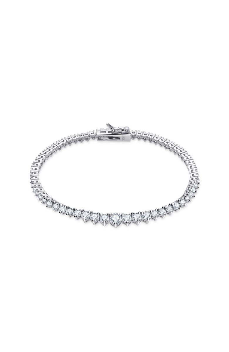 Untamed Petals Vanderbilt Crystal Bracelet, Main, color, Silver