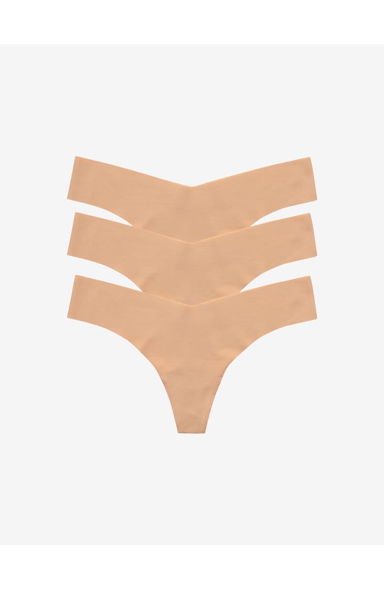 Commando Classic Solid Thong 3-Pack, Alternate, color, Black