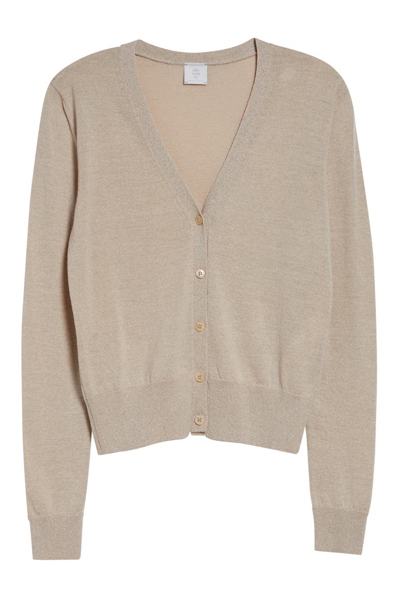 V-Neck Cardigan, Alternate, color, SAND