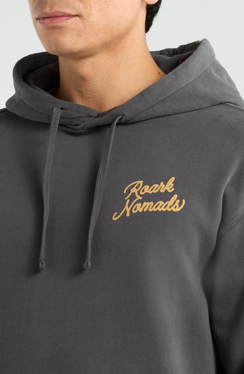 Roark Nomads Badge Cotton Fleece Hoodie, Alternate, color, Onyx