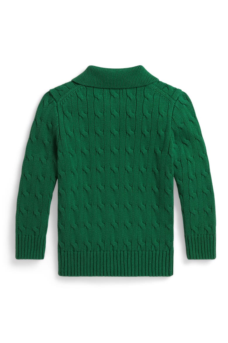 Kids' Cable Knit Cotton Sweater, Alternate, color, VERANO GREEN/ C0794