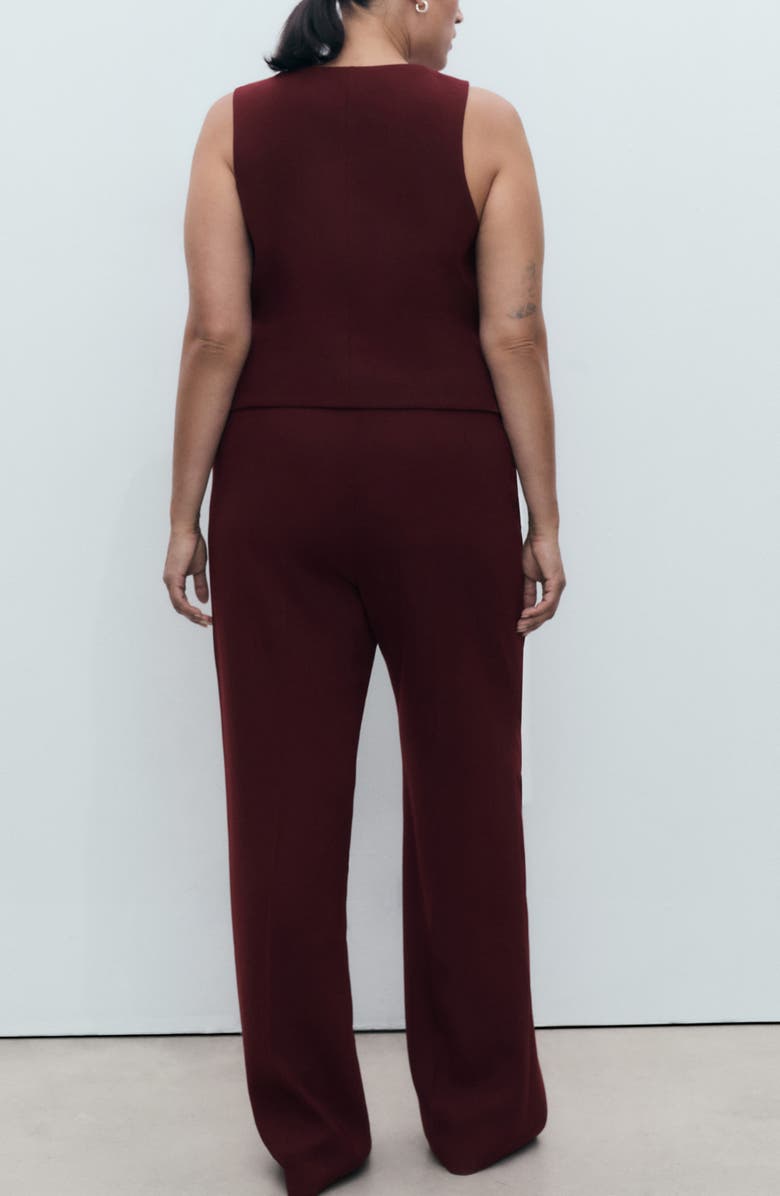 MANGO Iguana Straight Leg Pants, Alternate, color, Maroon