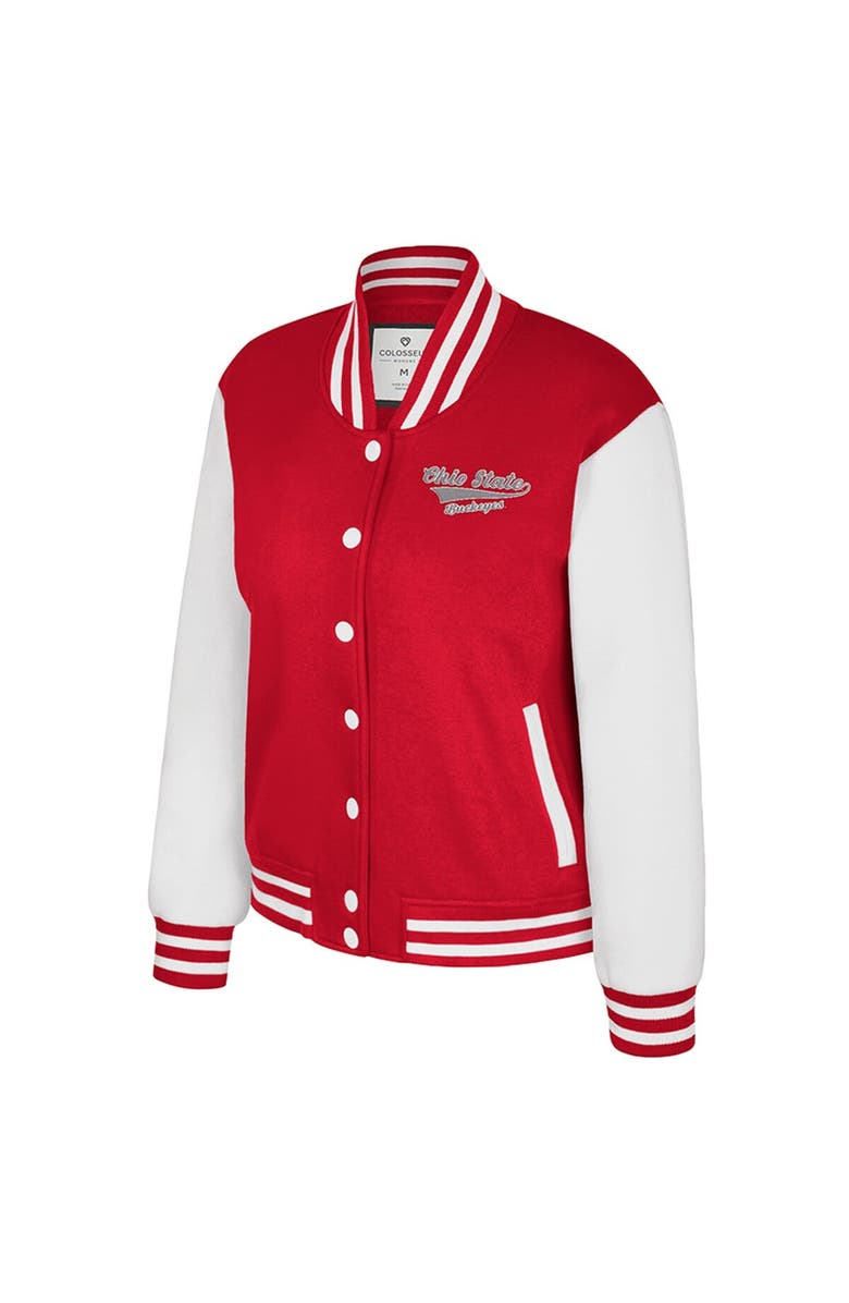 COLOSSEUM Women's Colosseum Scarlet Ohio State Buckeyes French Baguette Full Snap Fleece Jacket, Alternate, color, Scarlet