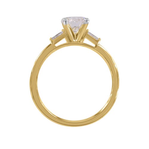 Luvmyjewelry Piper 14k Yellow Gold Round Cut Lab Grown Diamond Tapered Baguettes Engagement Ring