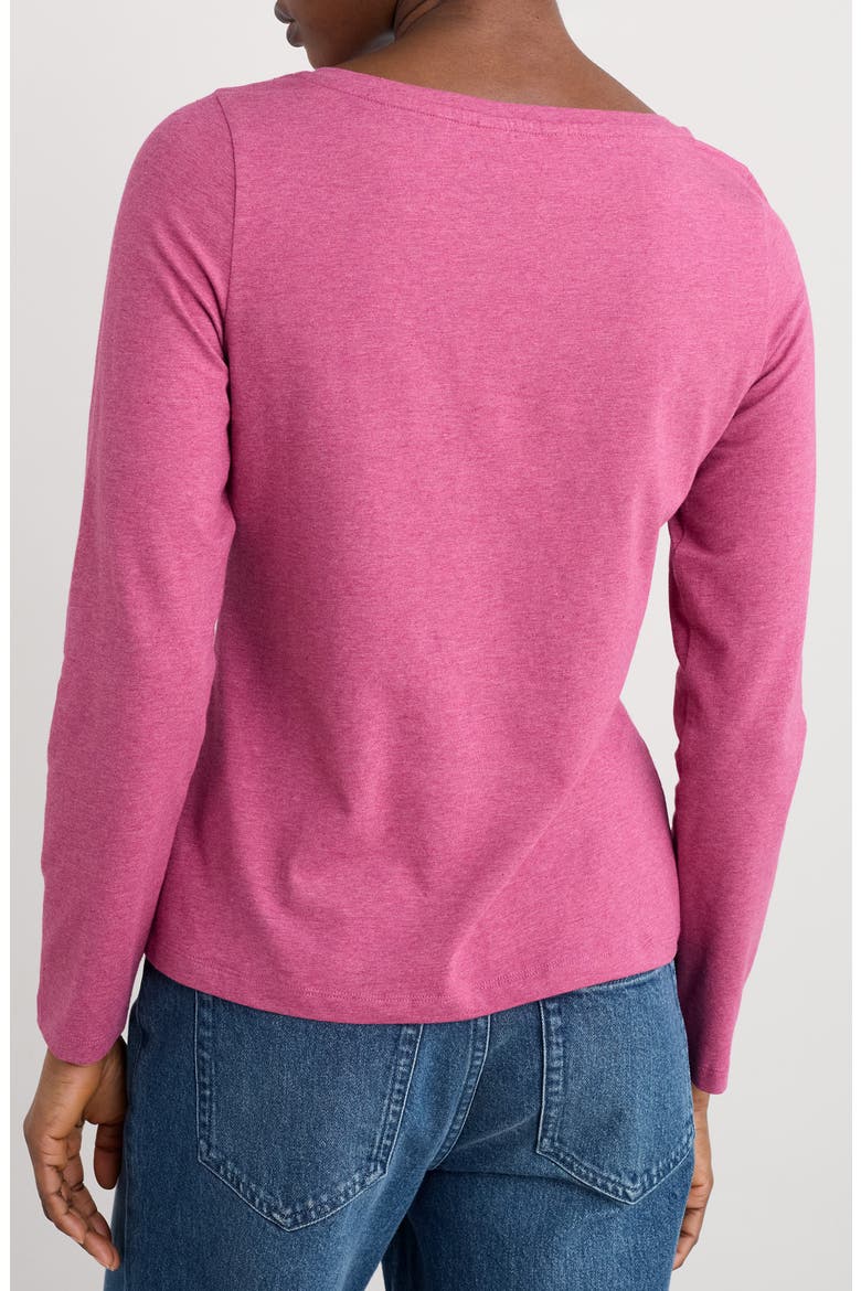 Easel Long Sleeve Stretch Organic Cotton Top, Alternate, color, MELANGE ROSA