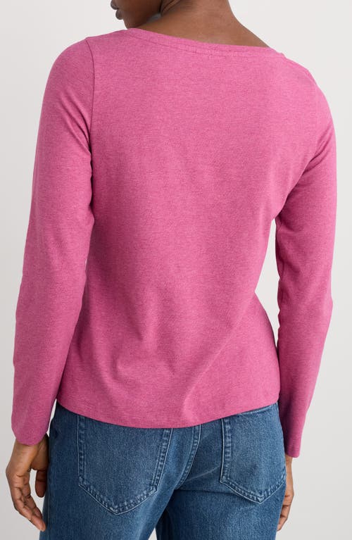 Seasalt Cornwall Easel Long Sleeve Stretch Organic Cotton Top In Pink