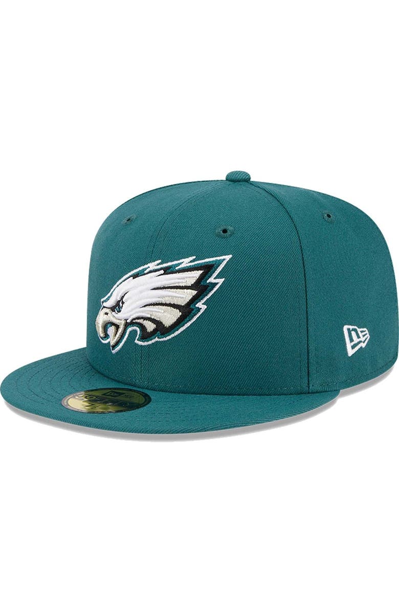 New Era Men's New Era Midnight Green Philadelphia Eagles Omaha 59FIFTY Fitted Hat, Main, color, Green