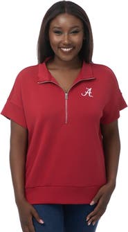 ZOOZATZ Women's ZooZatz Crimson Alabama Crimson Tide Tri-Blend Quarter-Zip Flowy Top