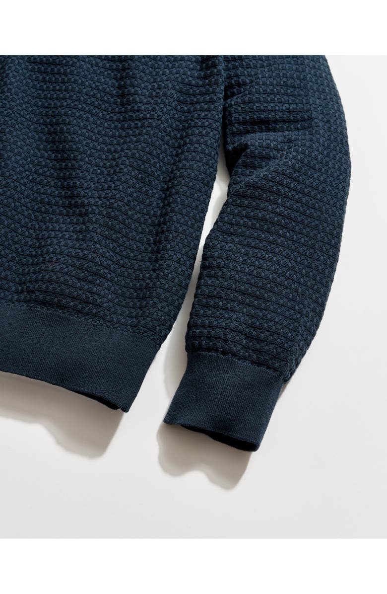 Billy Reid Grid Links Long Sleeve Polo, Alternate, color, Carbon Blue