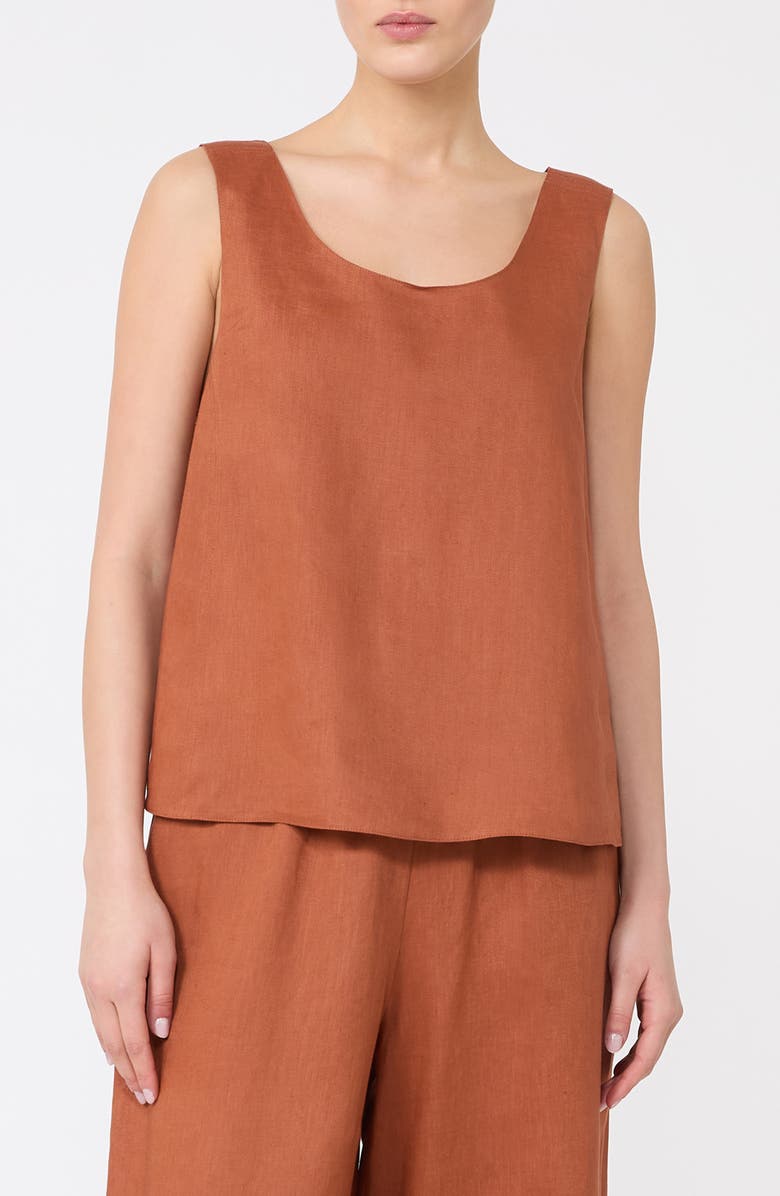 MM by Max Mara Dorico Linen Canvas Top, Main, color, Rust