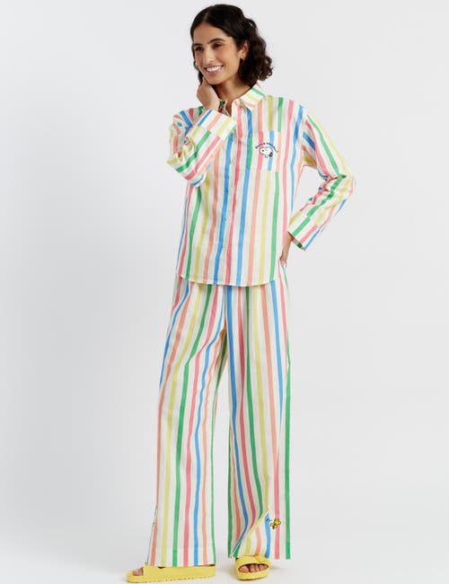 Chinti & Parker Linen-cotton Snoopy Stripe Trousers In Cream