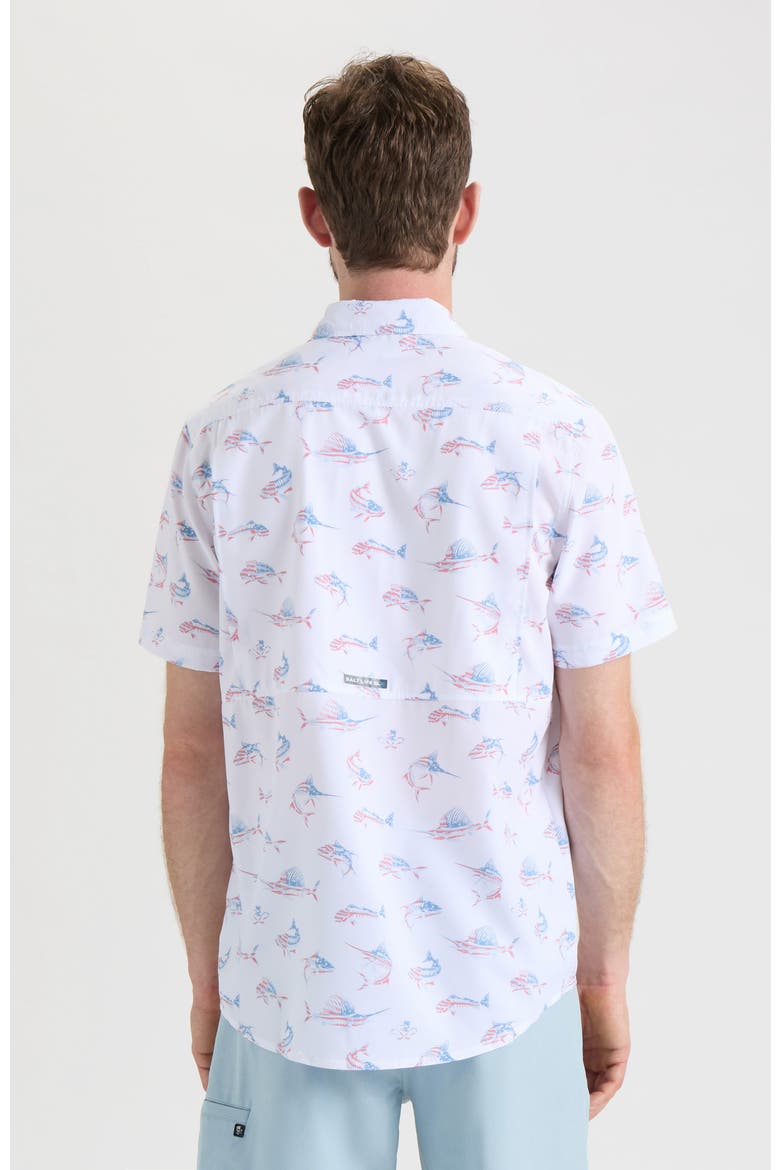 Fish N' Bones Americana Woven Short Sleeve Shirt, Alternate, color, White