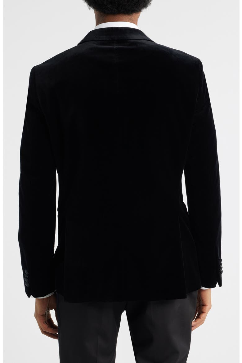 Hutson Cotton Velvet Dinner Jacket, Alternate, color, BLACK