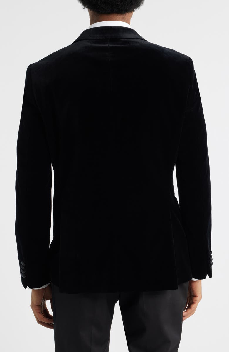 BOSS Hutson Cotton Velvet Dinner Jacket, Alternate, color, Black