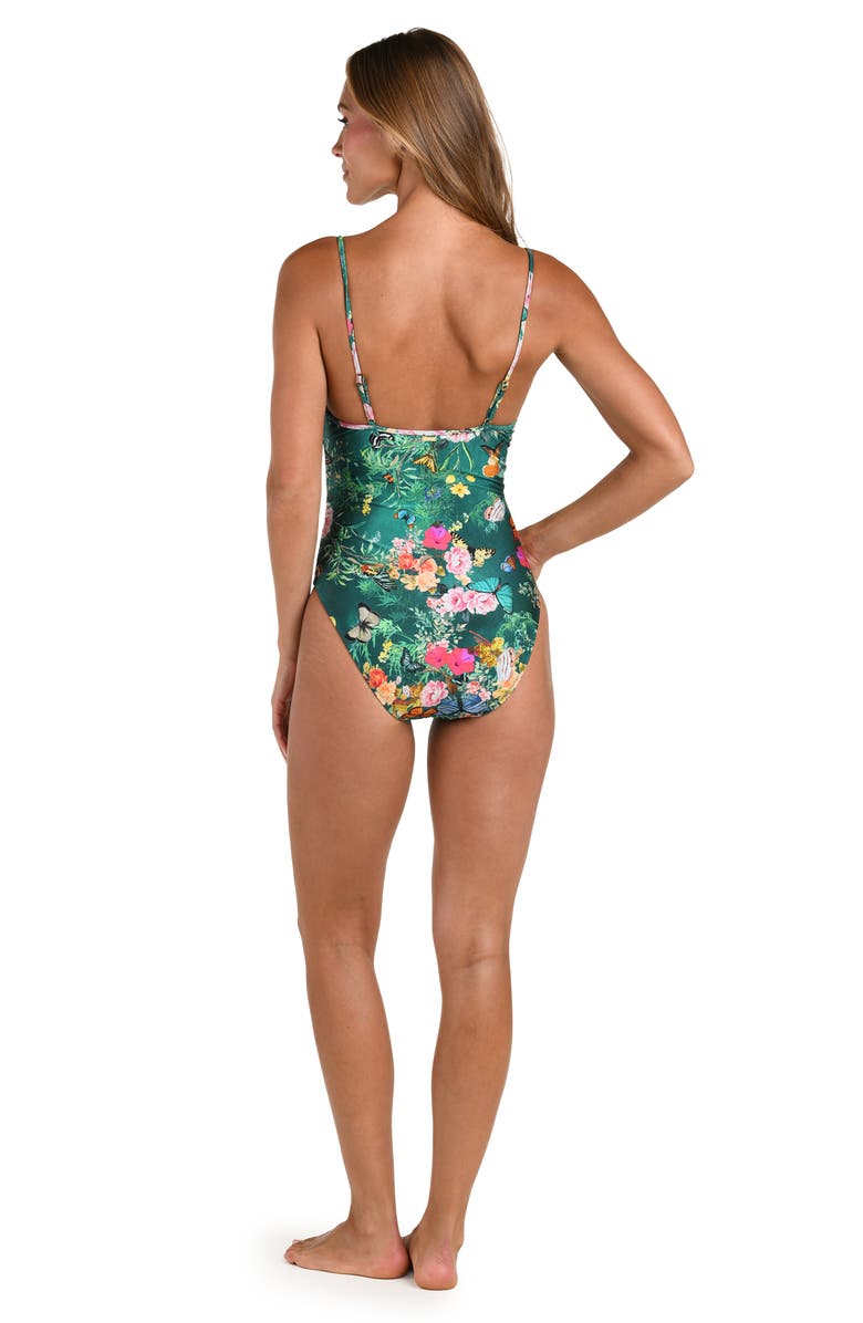 L'AGENCE Lilou Print One-Piece Swimsuit, Alternate, color, Green Multi