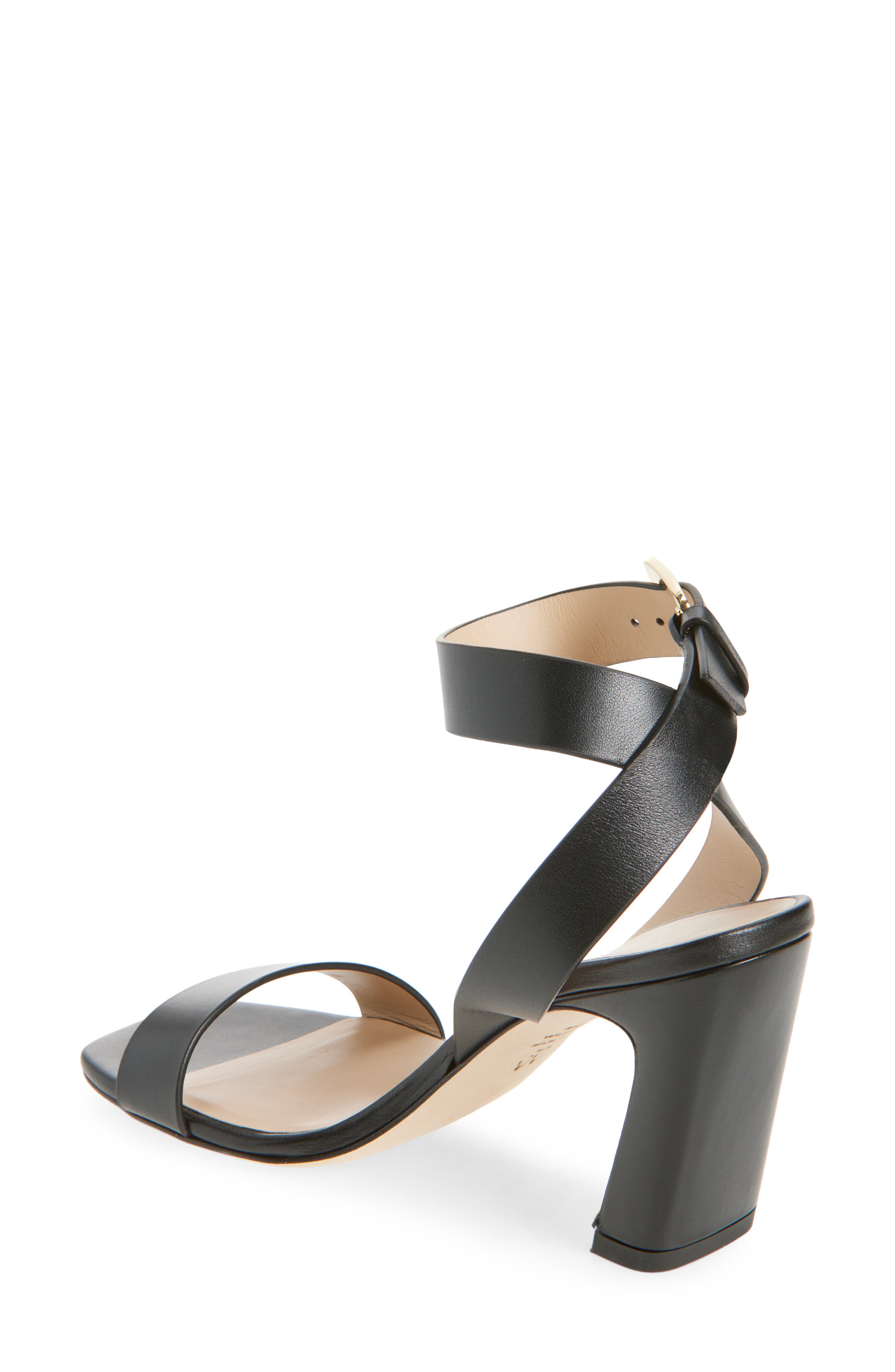 Stuart Weitzman Sai Ankle Strap Sandal, Alternate, color, Black