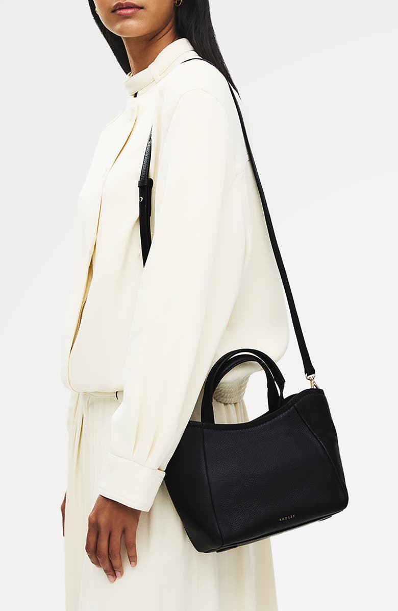 Radley Muswell Lane Pebbled Leather Small Satchel, Alternate, color, Black