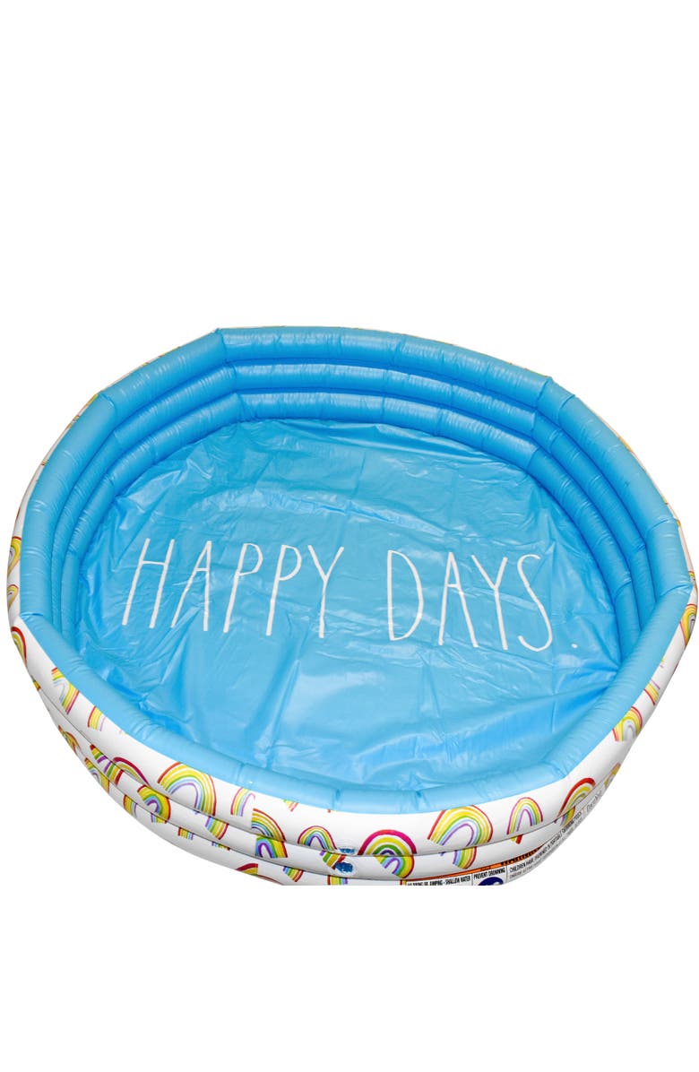 Rae Dunn Happy Days Aqua Rainbow 46" Mini Pool, Coconut Float, Ages 5+, Alternate, color, Multicolored