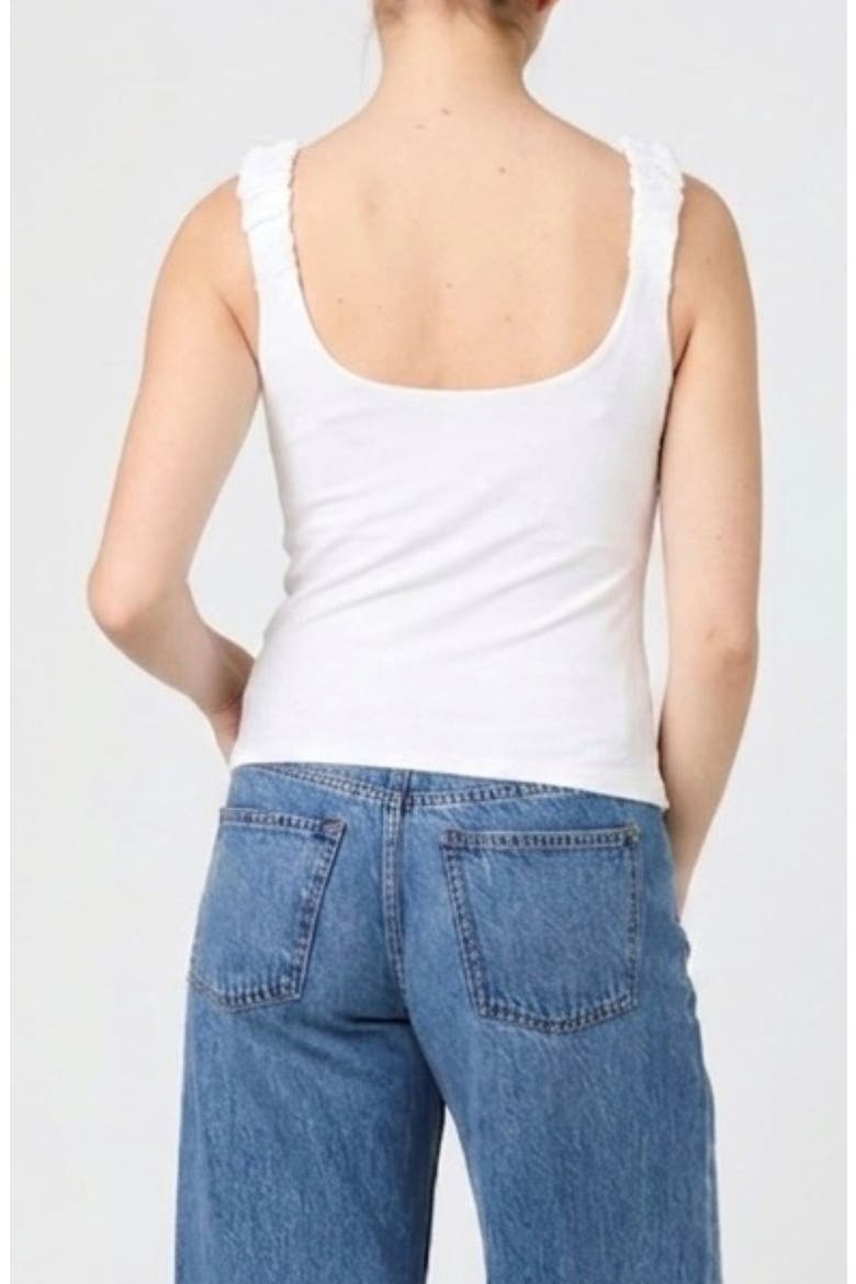 Rallie Ruched Strap Tank, Alternate, color, WHITE