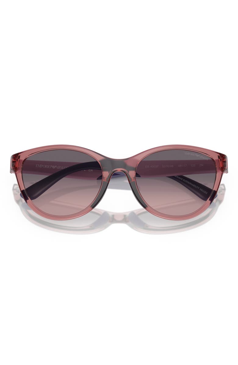 Emporio Armani 48mm Low Bridge Gradient Cat Eye Sunglasses, Alternate, color, Lillac / Pink Gradient Grey