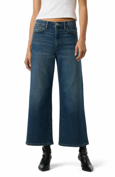 High Waist Crop Wide Leg Jeans