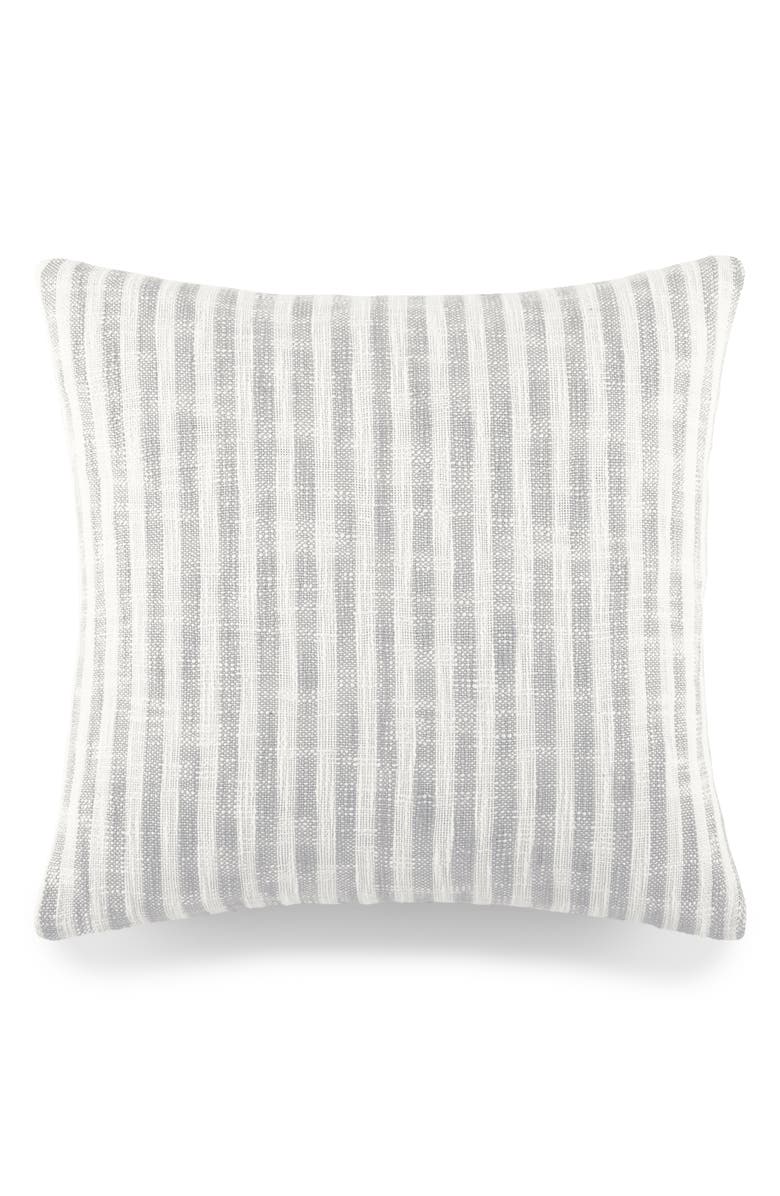 HOMESPUN Yarn-Dyed Stripe Cotton Throw Pillow, Main, color, Gray