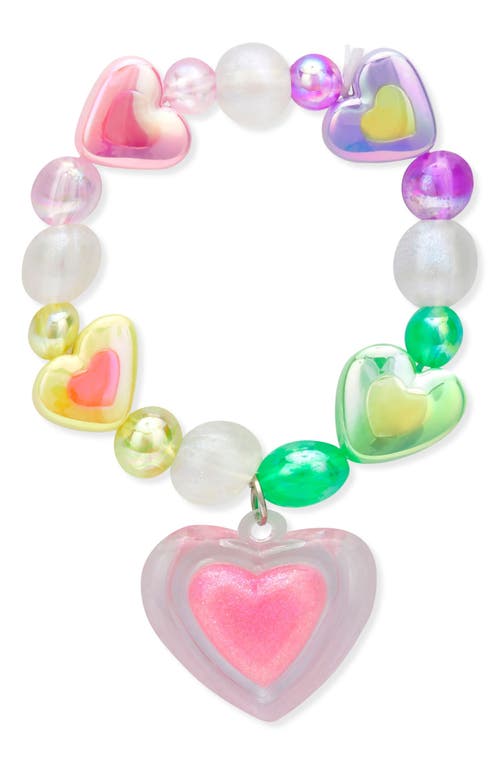 Iscream Kids' Heart Lip Gloss Beaded Bracelet In Multi