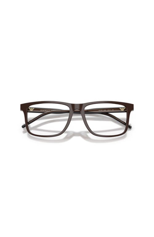 Emporio Armani 55mm Square Optical Glasses In Black