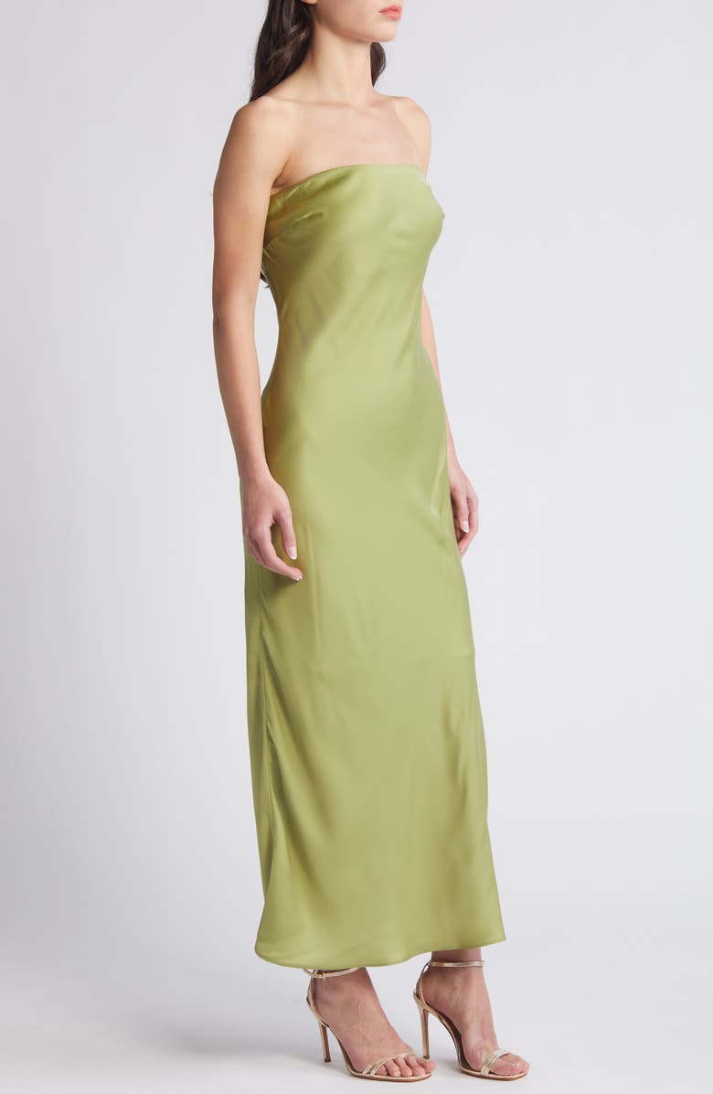 Bardot Casette Strapless Satin Cocktail Dress, Alternate, color,