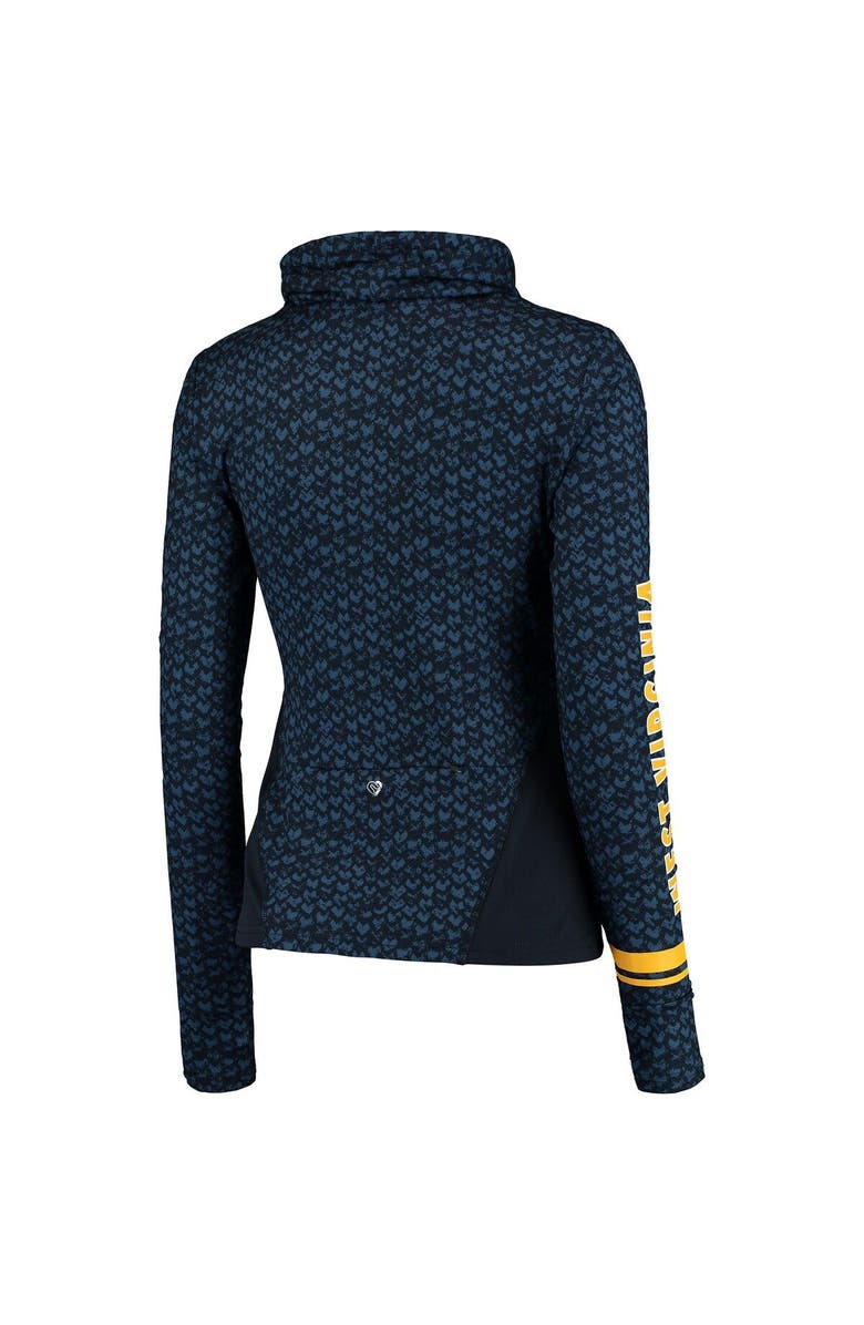 COLOSSEUM Women's Colosseum Navy West Virginia Mountaineers Scaled Mock Neck Fitted Pullover, Alternate, color,