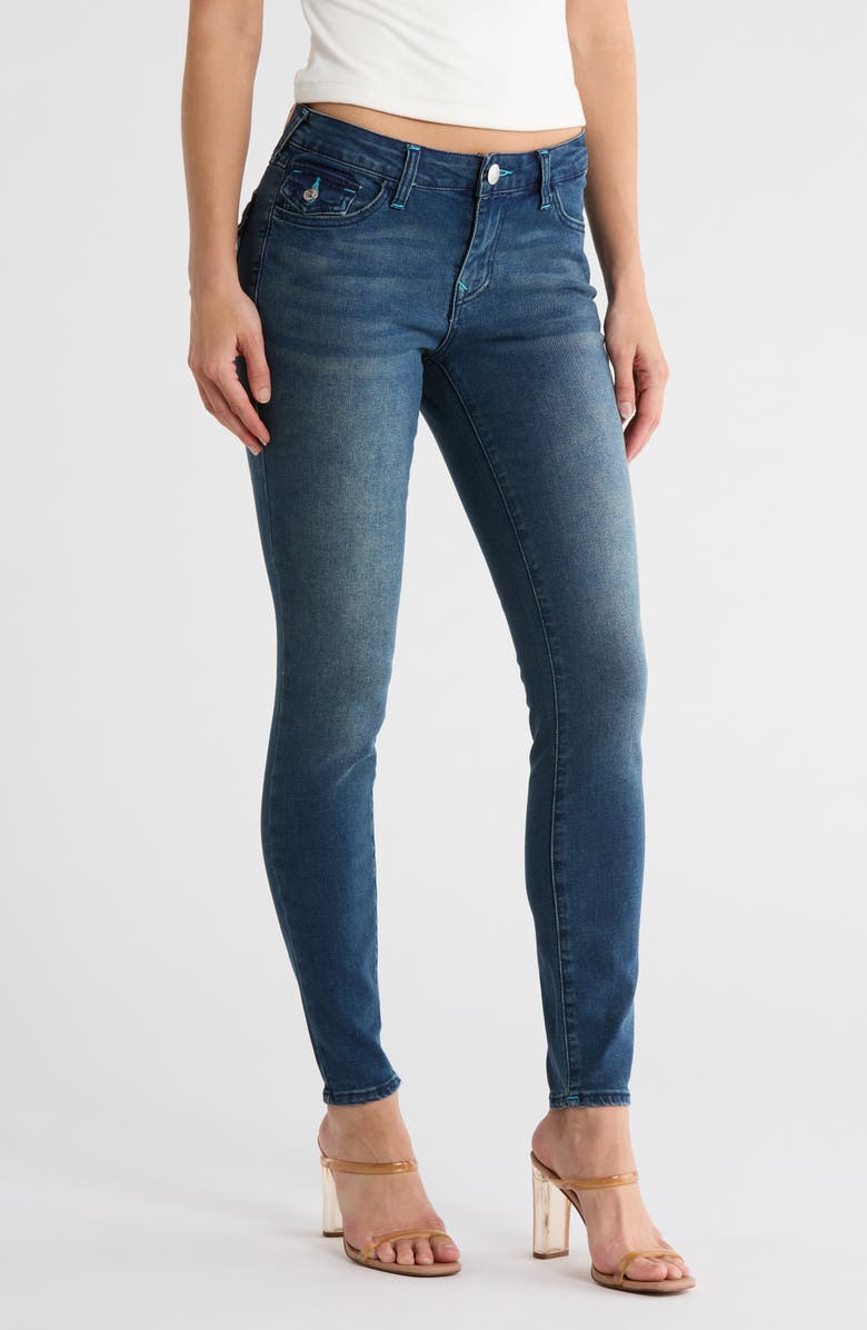 Jennie Mid Rise Flap Pocket Skinny Jeans