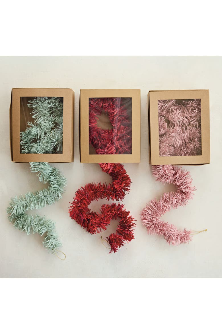 Recycled Paper Tinsel Garland, Main, color, Red