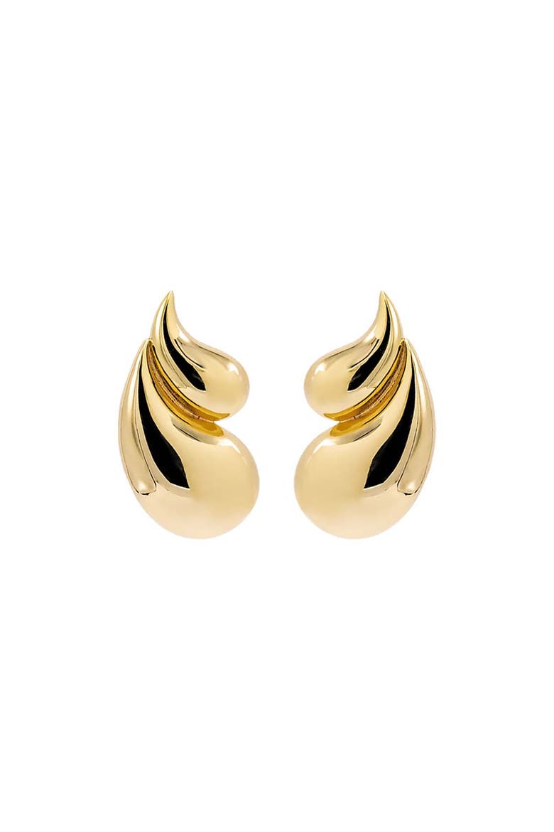 Solid Double Graduated Teardrop Stud Earring, Main, color, Gold