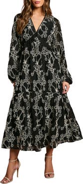 Coast Long Sleeve Broderie Floral Midaxi Dress