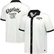 THE WILD COLLECTIVE Men's The Wild Collective  White Charlotte FC Bowler Button-Up Shirt