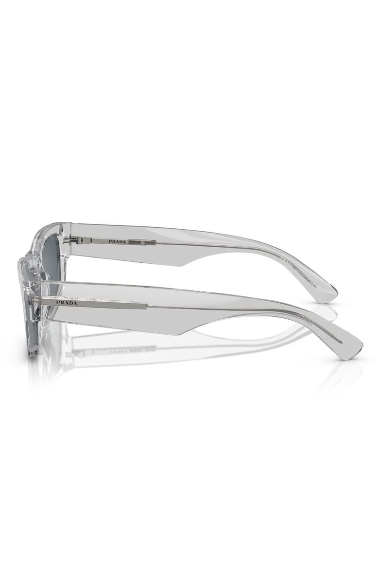 Prada 56mm Rectangular Polarized Sunglasses, Alternate, color, Shiny Gunmetal