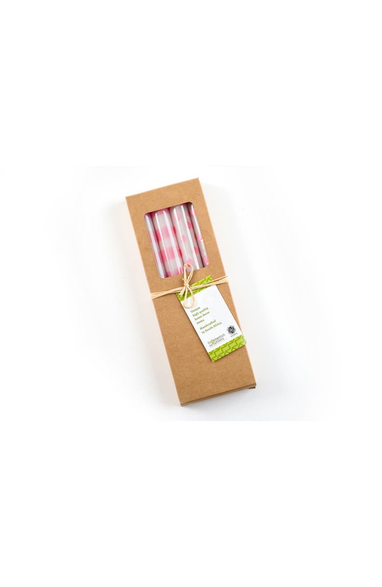 Thumbprint Artifacts Pink Dots & Stripes Tapers - Gift Box of 4, Alternate, color, Pink Dots