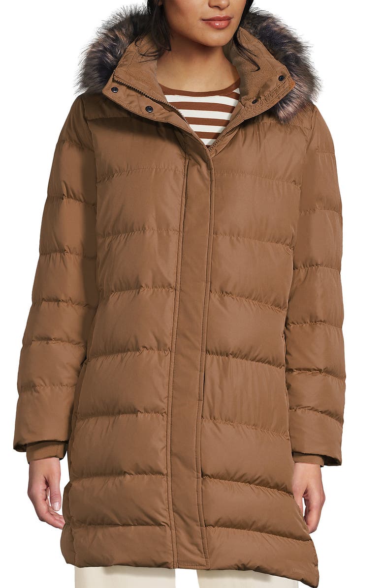 Lands' End Down Winter Coat, Main, color, Toasted Peanut