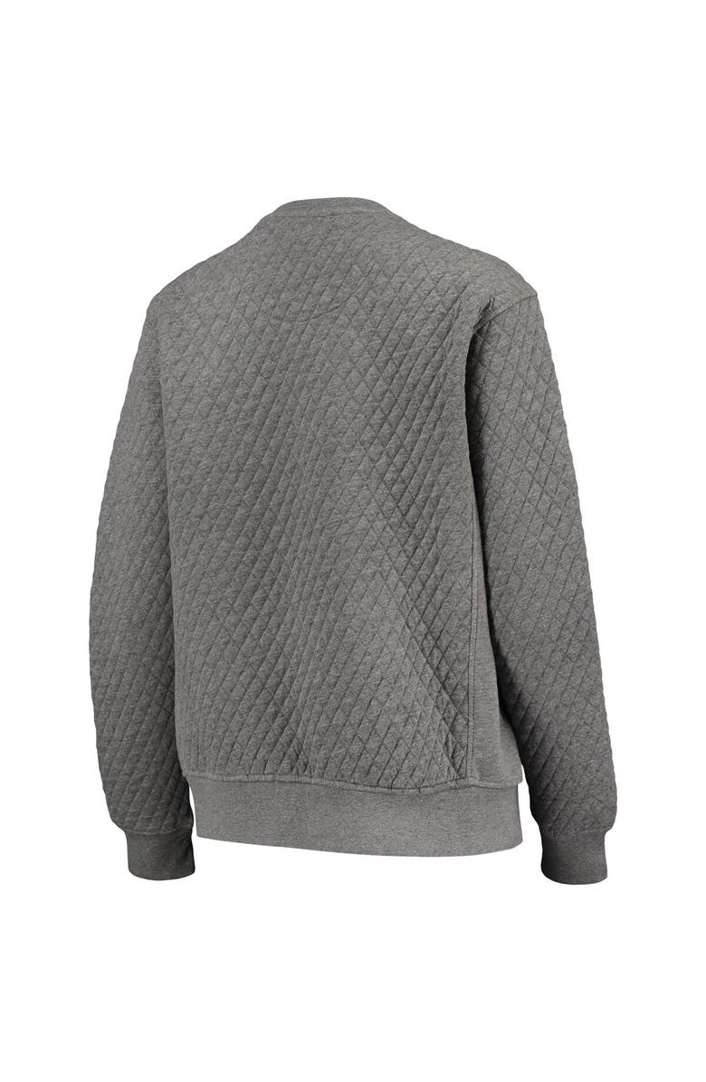 PRESSBOX Women's Pressbox Heather Charcoal Wisconsin Badgers Moose Quilted Pullover Sweatshirt, Alternate, color, Heather Gray