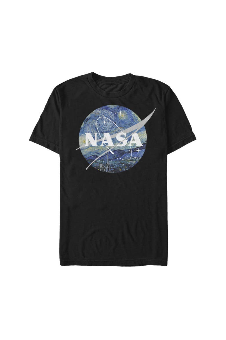 Men's NASA Starry Night Logo  Graphic T-Shirt, Main, color, Black