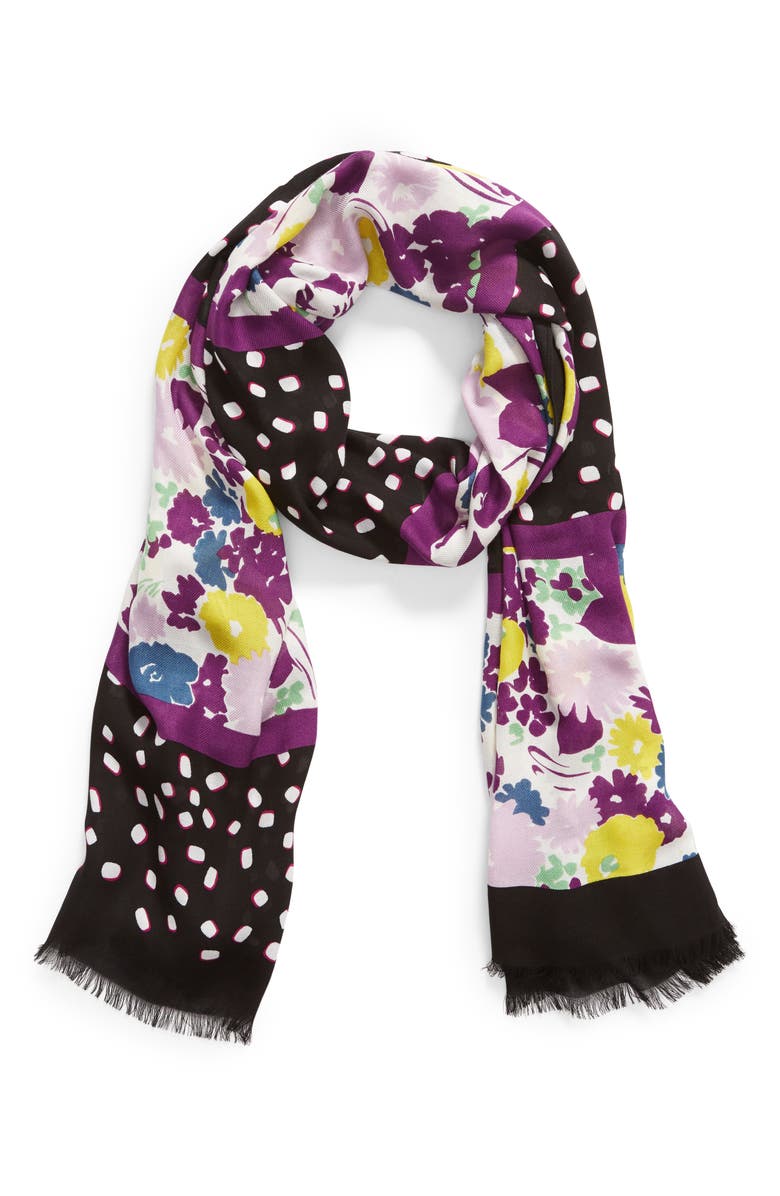 Kate Spade New York mixed stripe twill scarf, Alternate, color, 